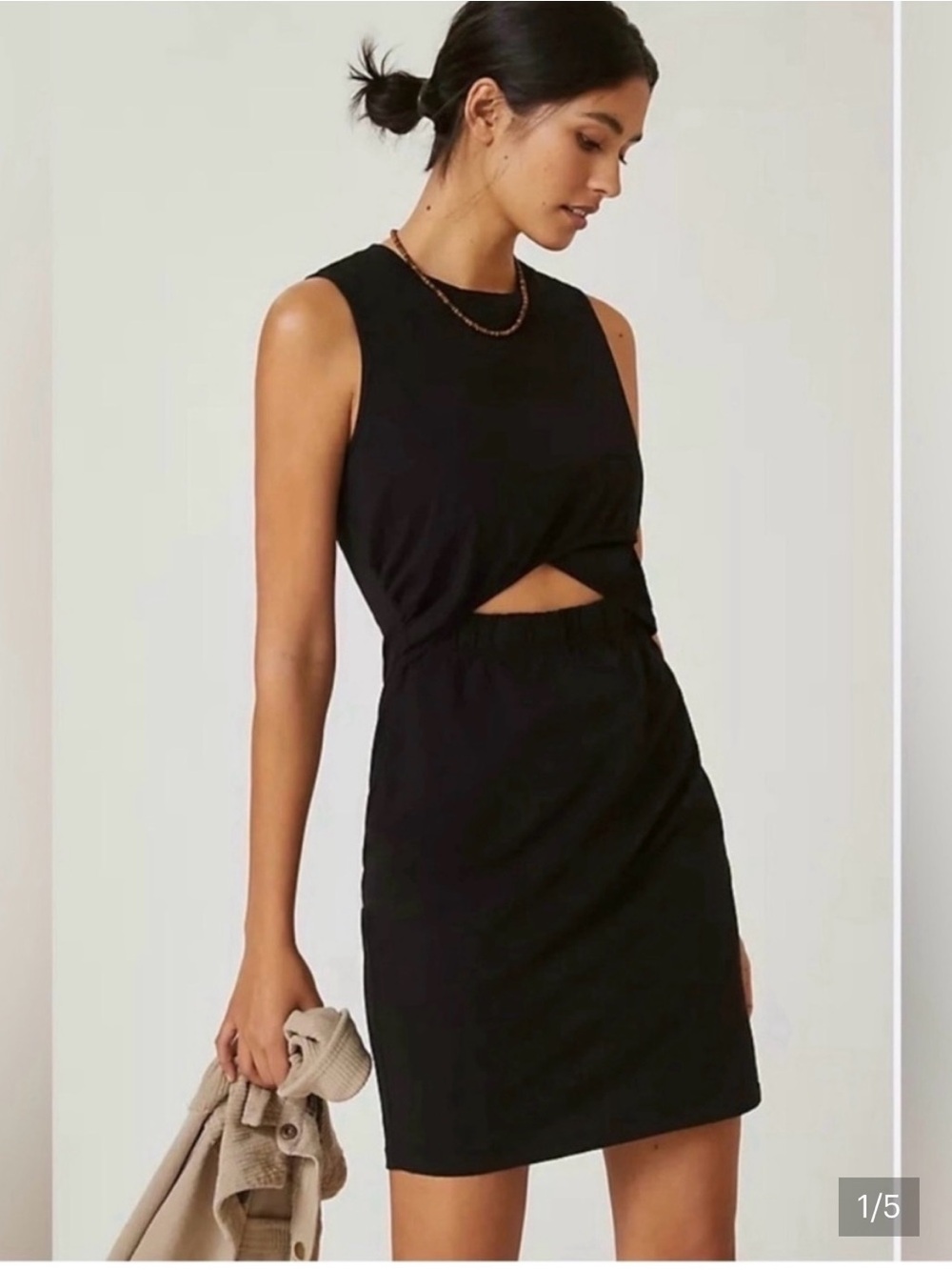 Anthropologie Black Sleeveless Cutout Mini Dress/5